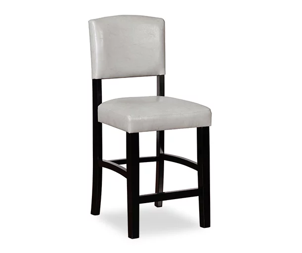 Trevor Dove Gray & Black Faux Leather Upholstered Counter Stool 1 Trevor Dove Gray & Black Faux Leather Upholstered Counter Stool