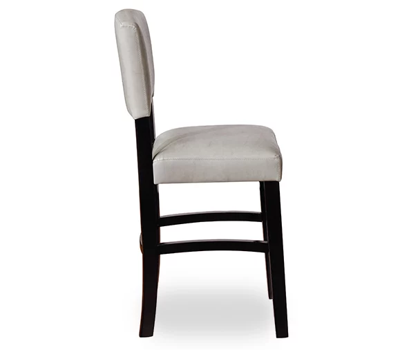 Trevor Dove Gray & Black Faux Leather Upholstered Counter Stool 3 Trevor Dove Gray & Black Faux Leather Upholstered Counter Stool - Image 3