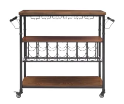 Patrick 2-Tier Wood & Metal Wine Cart -Walker Edison Shop 810543090 A0 2