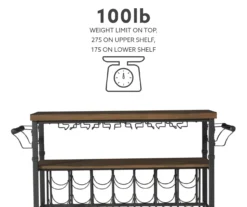 Patrick 2-Tier Wood & Metal Wine Cart -Walker Edison Shop 810543090 A0 9