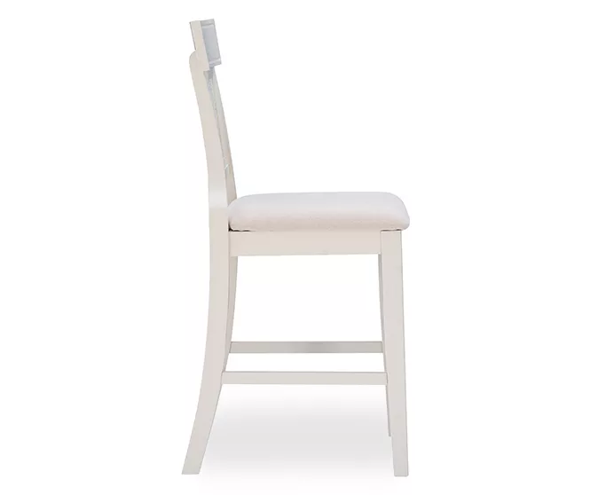 Rider Whitewash Upholstered Wood Counter Stool 4 Rider Whitewash Upholstered Wood Counter Stool - Image 4