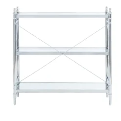 Hawkins Chrome & Glass 3-Shelf Console Table -Walker Edison Shop 810543095 4