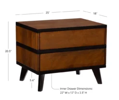 Manhattan Walnut 2-Drawer Mid-Century Wood Nightstand -Walker Edison Shop 810543109 D8 12