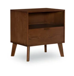 Shay Walnut 1-Drawer Wood Nightstand