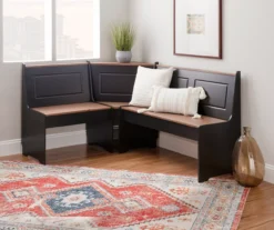 Atrium Black & Pecan 3-Piece Wooden Breakfast Nook Set -Walker Edison Shop 810543121 B0 3