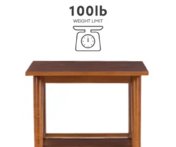 Presley Brown 2-Tier Slatted Wood End Table -Walker Edison Shop 810543147 A0 11