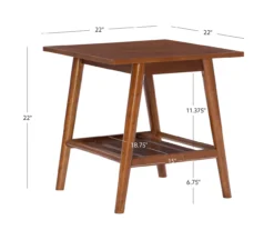 Presley Brown 2-Tier Slatted Wood End Table -Walker Edison Shop 810543147 D8 12