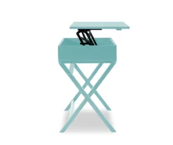 Kari Turquoise Lift-Top Campaign Desk -Walker Edison Shop 810543172 5