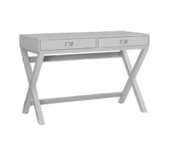 Kari Gray 2-Drawer Campaign Desk
