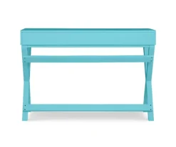 Cami Blue X-Base Campaign Style Writing Desk -Walker Edison Shop 810543182 4