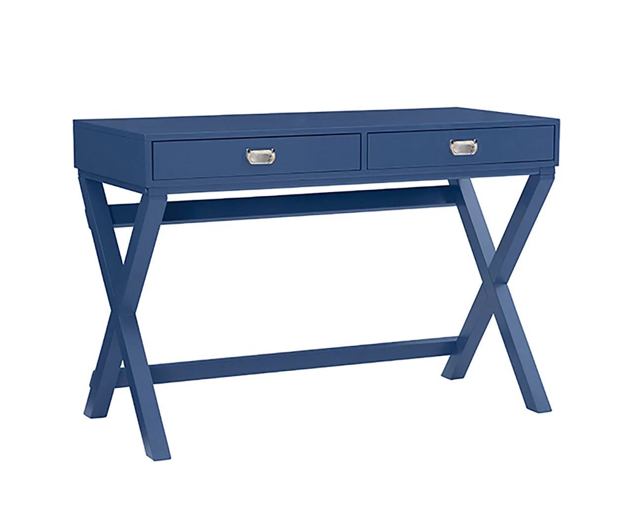 Kari Navy Blue 2-Drawer Campaign Desk 1 Kari Navy Blue 2-Drawer Campaign Desk