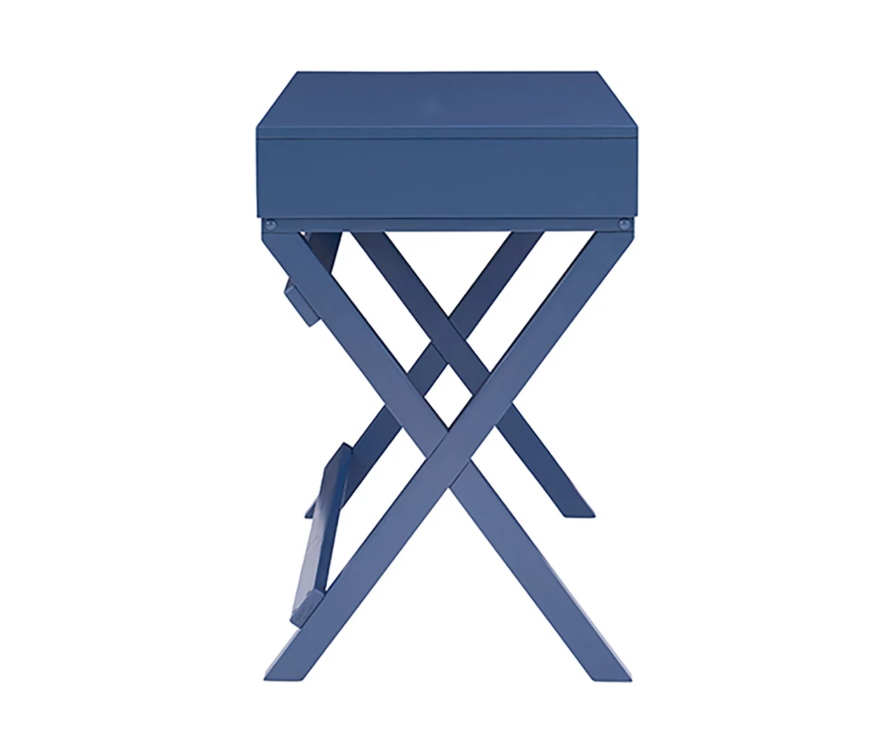 Kari Navy Blue 2-Drawer Campaign Desk 3 Kari Navy Blue 2-Drawer Campaign Desk - Image 3