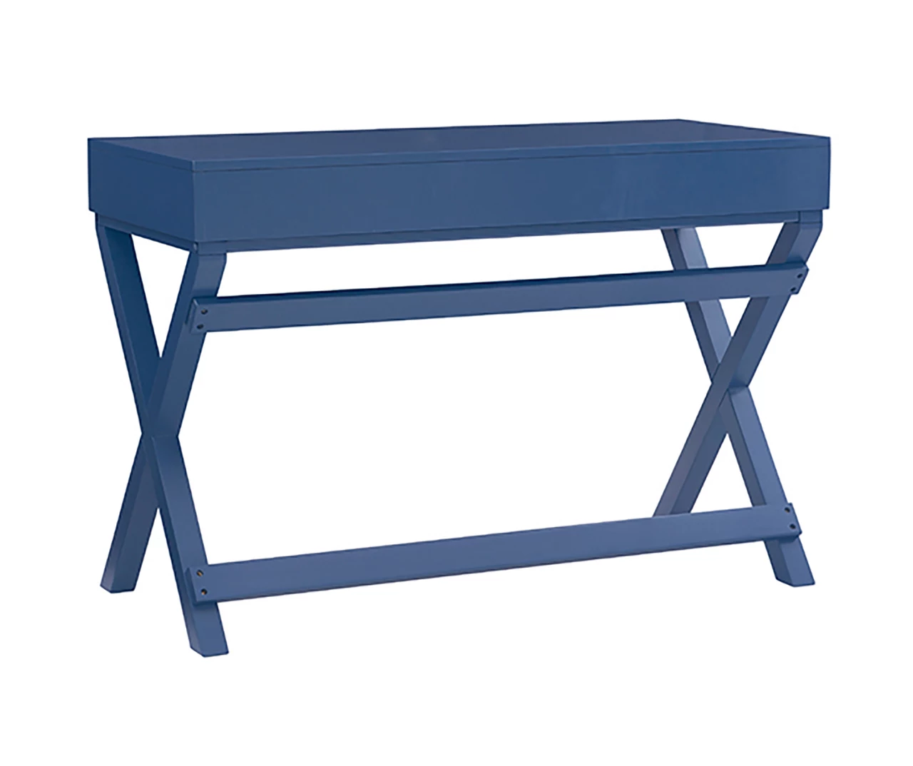 Kari Navy Blue 2-Drawer Campaign Desk 4 Kari Navy Blue 2-Drawer Campaign Desk - Image 4