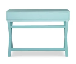 Kari Turquoise 2-Drawer Wooden X-Frame Desk -Walker Edison Shop 810543189 4