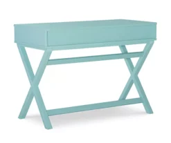 Kari Turquoise 2-Drawer Wooden X-Frame Desk -Walker Edison Shop 810543189 5