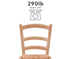 Bordeaux Natural Handwoven Ladder Back Side Chairs, 2-Pack -Walker Edison Shop 810543191 A0 10