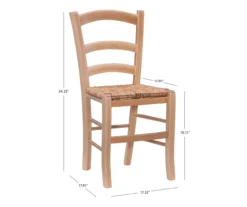 Bordeaux Natural Handwoven Ladder Back Side Chairs, 2-Pack -Walker Edison Shop 810543191 D8 12