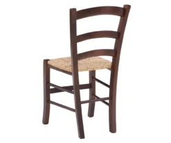 Bordeaux Walnut Handwoven Ladder Back Side Chairs, 2-Pack -Walker Edison Shop 810543200 A2