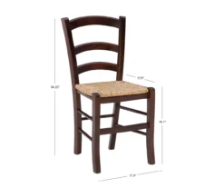 Bordeaux Walnut Handwoven Ladder Back Side Chairs, 2-Pack -Walker Edison Shop 810543200 A7
