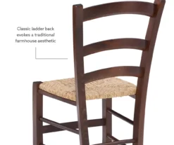 Bordeaux Walnut Handwoven Ladder Back Side Chairs, 2-Pack -Walker Edison Shop 810543200 A8 2