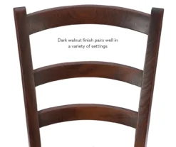 Bordeaux Walnut Handwoven Ladder Back Side Chairs, 2-Pack -Walker Edison Shop 810543200 A8 3