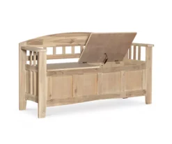 Bailey Natural Wash Wood Storage Bench -Walker Edison Shop 810543205 4
