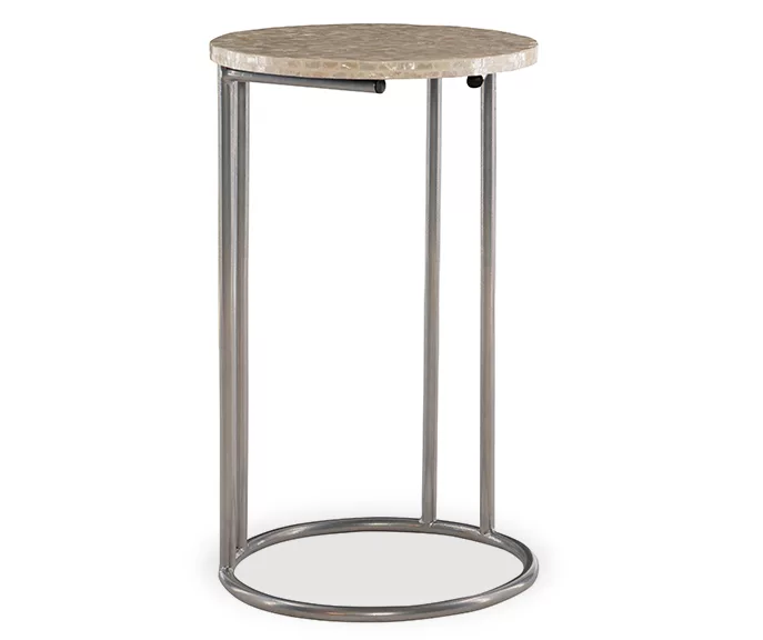 Global Designs Pewter Geometric Capiz Mosaic C Accent Table 5 Global Designs Pewter Geometric Capiz Mosaic C Accent Table - Image 5