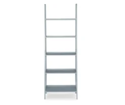 Boston Gray 5-Shelf Wooden Ladder Bookcase -Walker Edison Shop 810543216 3