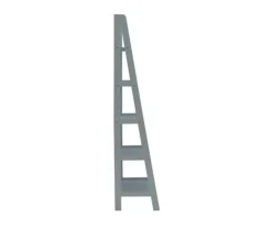 Boston Gray 5-Shelf Wooden Ladder Bookcase -Walker Edison Shop 810543216 5