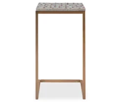 Global Designs Gold Geometric Capiz Mosaic Fish Pattern C Accent Table -Walker Edison Shop 810543218 3