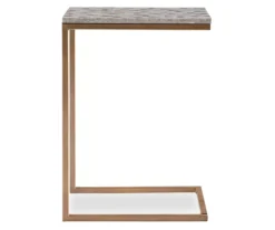 Global Designs Gold Geometric Capiz Mosaic Fish Pattern C Accent Table -Walker Edison Shop 810543218 5