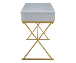 Glam Gray & Gold 2-Drawer Campaign Desk 18 Glam Gray & Gold 2-Drawer Campaign Desk -Walker Edison Shop 810543219 A1 3