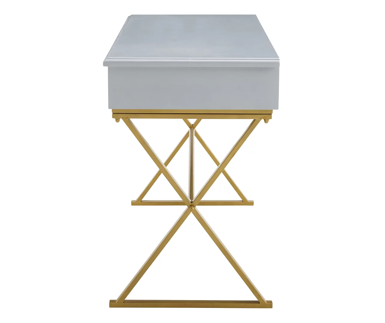 Glam Gray & Gold 2-Drawer Campaign Desk 8 Glam Gray & Gold 2-Drawer Campaign Desk - Image 8