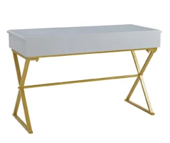 Glam Gray & Gold 2-Drawer Campaign Desk 19 Glam Gray & Gold 2-Drawer Campaign Desk -Walker Edison Shop 810543219 A1 4