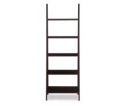 Boston Espresso 5-Shelf Wooden Ladder Bookcase -Walker Edison Shop 810543223 3
