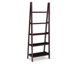 Boston Espresso 5-Shelf Wooden Ladder Bookcase -Walker Edison Shop 810543223 4