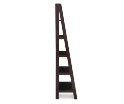 Boston Espresso 5-Shelf Wooden Ladder Bookcase -Walker Edison Shop 810543223 5