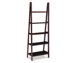 Boston Espresso 5-Shelf Wooden Ladder Bookcase -Walker Edison Shop 810543223 A0 1