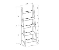 Boston Espresso 5-Shelf Wooden Ladder Bookcase -Walker Edison Shop 810543223 A8