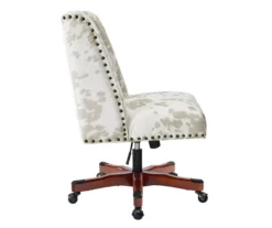 Austin Brown Linen Cow Print Office Chair -Walker Edison Shop 810543224 A2 3