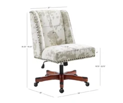 Austin Brown Linen Cow Print Office Chair -Walker Edison Shop 810543224 D8 10