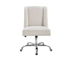Comfort Home Warm White Sherpa Chair -Walker Edison Shop 810543232 3