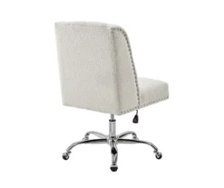 Comfort Home Warm White Sherpa Chair -Walker Edison Shop 810543232 4