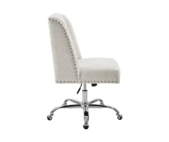 Comfort Home Warm White Sherpa Chair -Walker Edison Shop 810543232 5