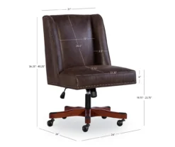 Austin Dark Walnut Upholstered Office Chair -Walker Edison Shop 810543233 D8 9