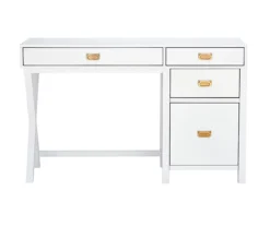Kari White 4-Drawer Office Desk -Walker Edison Shop 810543244 3