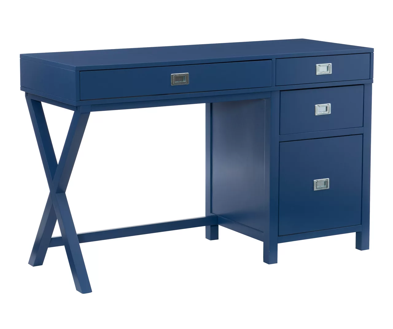 Kari Royal Blue 4-Drawer Office Desk 1 Kari Royal Blue 4-Drawer Office Desk