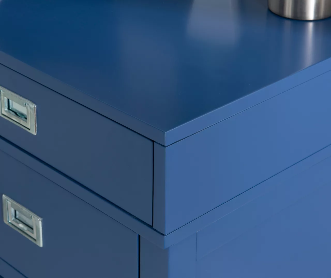 Kari Royal Blue 4-Drawer Office Desk 6 Kari Royal Blue 4-Drawer Office Desk - Image 6