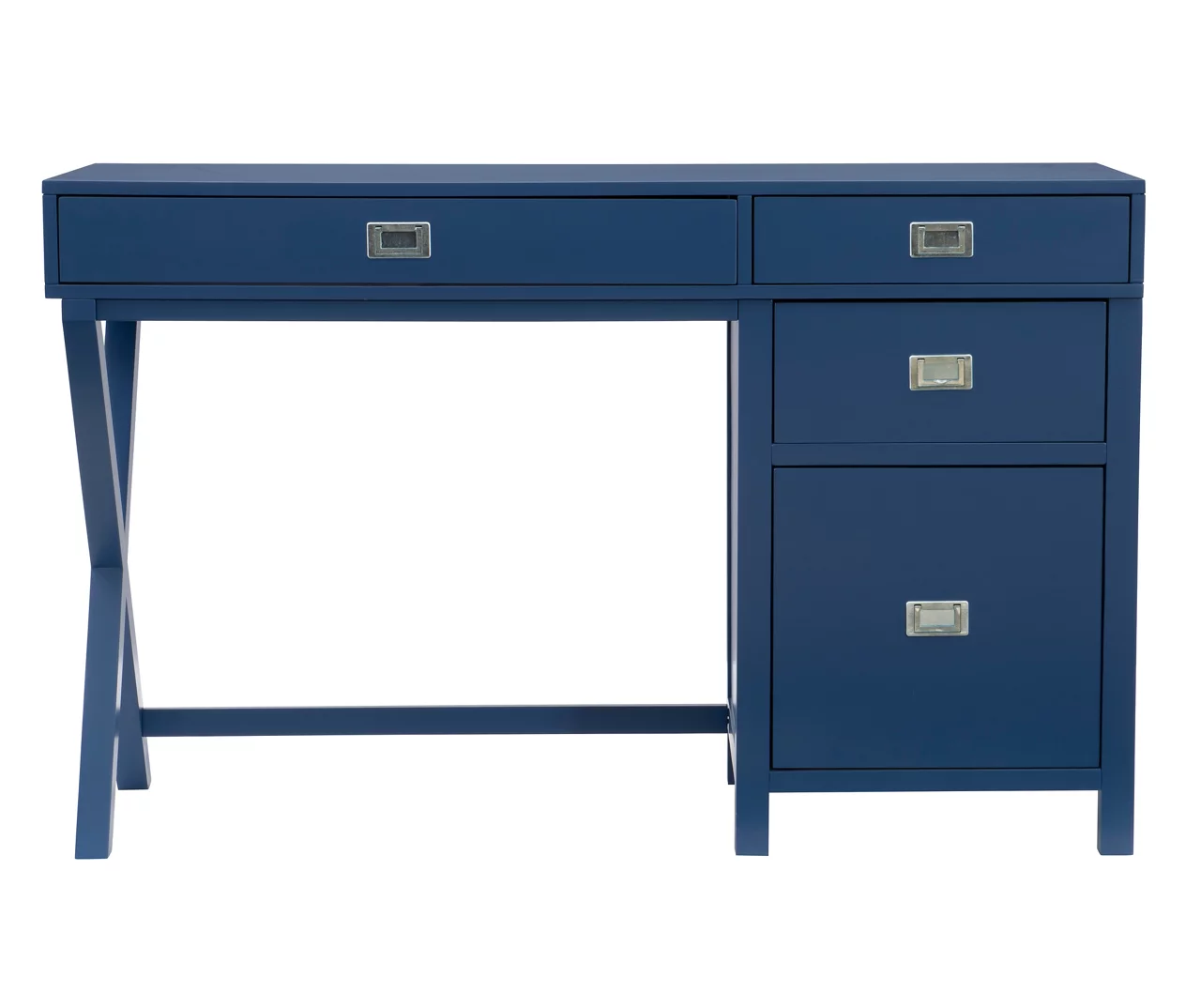 Kari Royal Blue 4-Drawer Office Desk 7 Kari Royal Blue 4-Drawer Office Desk - Image 7