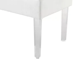 Marie Glitz White Tufted Linen Acrylic Leg Bench -Walker Edison Shop 810543267 A8 1